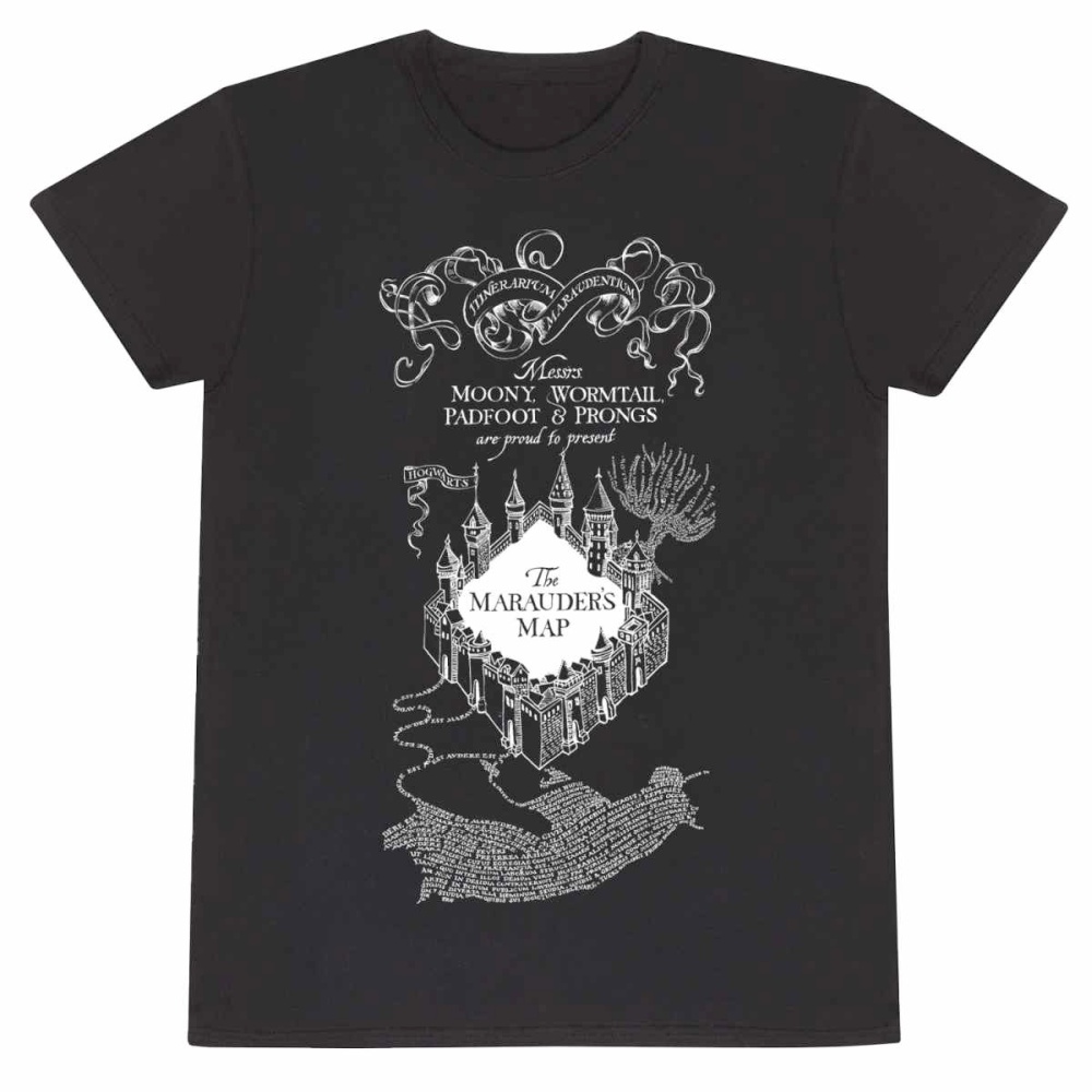 Harry Potter - Marauder's Map Heren T-shirt - Zwart